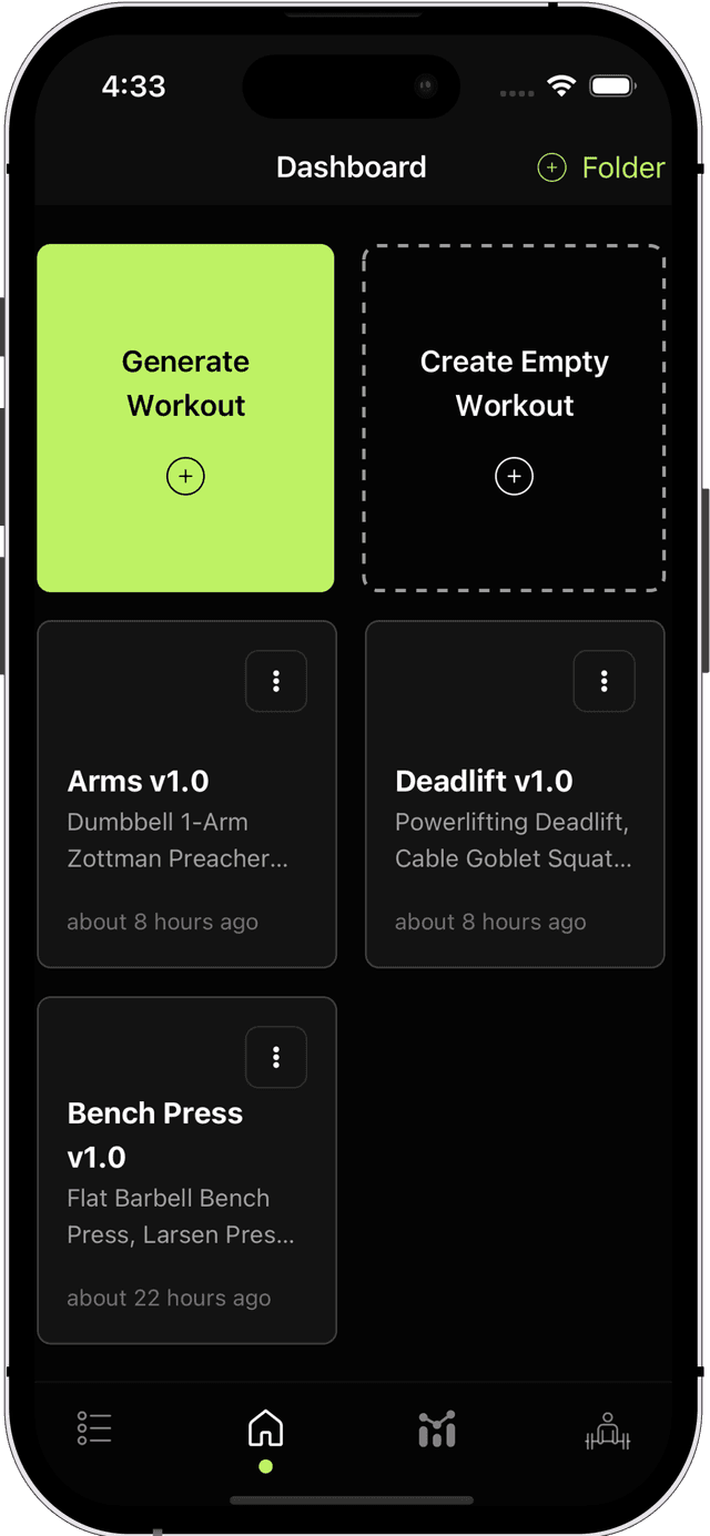 Dashboard screen