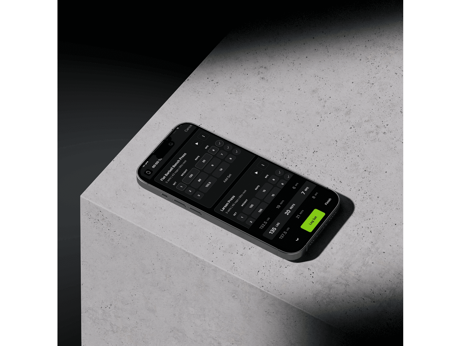 In-workout app screen